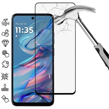 Motorola Moto G45 Full Cover Tempered Glass Screen Protector - 9H - Black Edge
