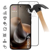 Motorola Moto G77 Full Cover Tempered Glass Screen Protector - 9H - Black Edge