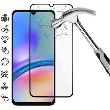 Samsung Galaxy A05s Full Cover Tempered Glass Screen Protector - 9H - Black Edge