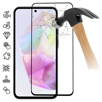 Samsung Galaxy A35 Full Cover Tempered Glass Screen Protector - 9H - Black Edge