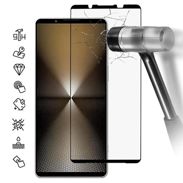 Sony Xperia 1 VI Full Cover Tempered Glass Screen Protector - 9H - Black Edge