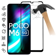 Xiaomi Poco M6 Full Cover Tempered Glass Screen Protector - 9H - Black Edge