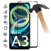 Xiaomi Redmi A3 Full Cover Tempered Glass Screen Protector - 9H - Black Edge