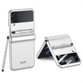 GKK Samsung Galaxy Z Flip3 5G Hybrid Case with Stylus Pen - Silver