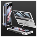 GKK Magnetic Fold Samsung Galaxy Z Fold3 5G Hybrid Case with Pen Slot - Silver