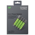 GP Charge AnyWay AA/AAA USB Battery Charger & Powerbank