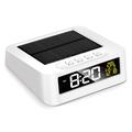 GS-301 Solar Powered LED Digital Alarm Clock with Driving Fatigue Reminder - White