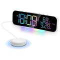 GS-G9 Dynamic RGB LED Digital Alarm Clock with Large Display & Vibration Pad - White