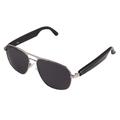 GS02 Polarized Smart Aviator Eyeglasses with AI Translation, Music & Call Function - Silver / Black