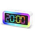 GS202-2 RGB LED Digital Alarm Clock with Night Light - White