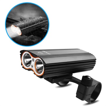 Giyo LR-Y2 Water Resistant Bike Front Light - 2x T6 LED - 1600Lm