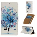 Glam Series Samsung Galaxy A10 Wallet Case - Flowering Tree / Blue