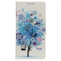 Glam Series Sony Xperia 5 II Wallet Case - Flowering Tree / Blue