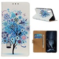 Glam Series Sony Xperia 5 II Wallet Case - Flowering Tree / Blue