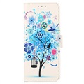 Glam Series Motorola Moto E20/E30/E40 Wallet Case - Flowering Tree / Blue