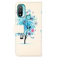 Glam Series Motorola Moto E20/E30/E40 Wallet Case - Flowering Tree / Blue