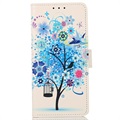 Glam Series Samsung Galaxy S21 FE 5G Wallet Case - Flowering Tree / Blue