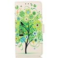 Glam Series Samsung Galaxy S21 FE 5G Wallet Case - Flowering Tree / Green