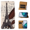 Glam Series Motorola Moto G22 Wallet Case - Eiffel Tower
