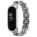 Xiaomi Mi Band 5/6 Glam Stainless Steel Strap - Silver