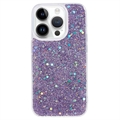 iPhone 15 Pro Max Glitter Flakes TPU Case - Purple