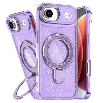 iPhone Air Glitter Hybrid Case with Kickstand - MagSafe Compatible - Purple