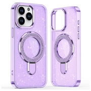 iPhone 16 Pro Max Glitter Hybrid Case with Kickstand - MagSafe Compatible - Purple