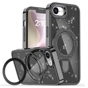 iPhone 16e Glitter Hybrid Case with Kickstand - MagSafe Compatible - Black