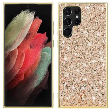 Glitter Series Samsung Galaxy S23 Ultra 5G Hybrid Case - Gold