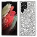 Glitter Series Samsung Galaxy S23 Ultra 5G Hybrid Case - Silver