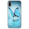 iPhone X / iPhone XS Glow in the Dark Silicone Case - Blue Butterfly