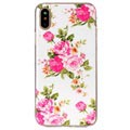 iPhone X / iPhone XS Glow in the Dark Silicone Case - Pink Flowers