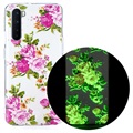 OnePlus Nord Glow in the Dark TPU Case - Pink Flowers