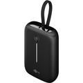 Goobay 10000mAh Power Bank with Built-In USB-C Cable - 20W - Black