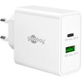 Goobay 65W USB-C PD GaN Dual Fast Charger - White
