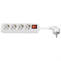 Goobay AC Power Strip with Switch - 4 x EU Socket - 1.5m - White