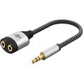Goobay AUX 1-to-2 Audio Adapter / Splitter - Grey