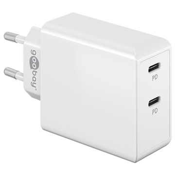 Goobay Dual USB-C Fast Wall Charger - 36W - White