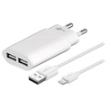 Goobay 2xUSB Charger with Lightning Cable - 2.4A - White