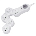 Goobay Flexible Power Strip - 5 x EU Plug - 1.5m - White