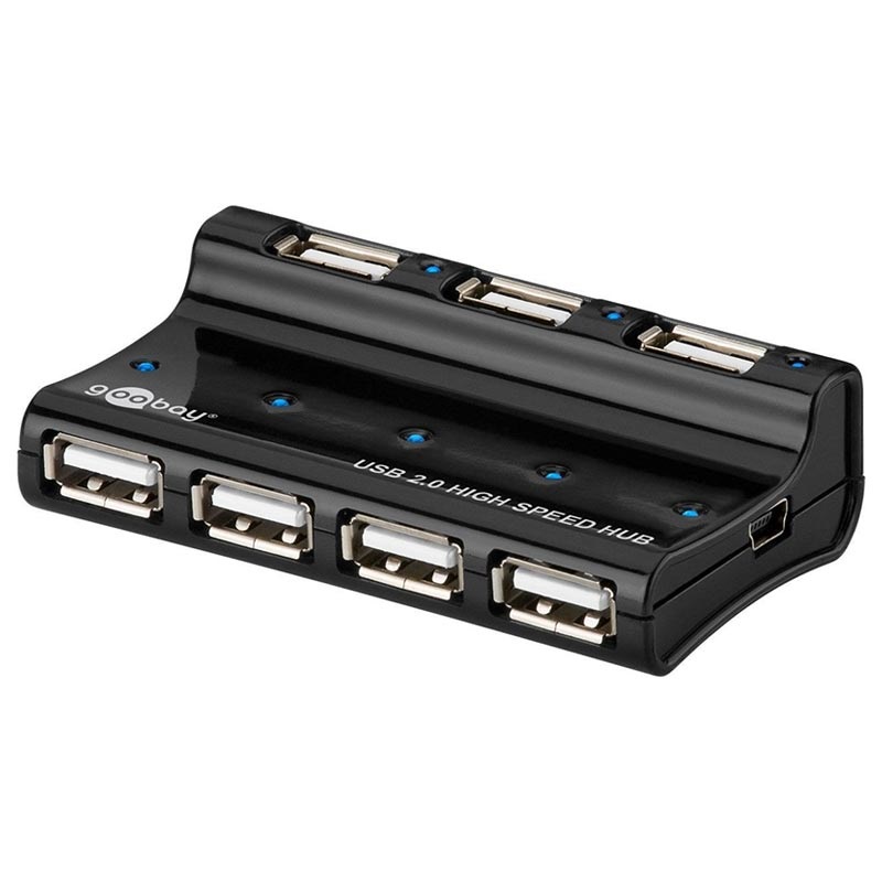 Goobay High Speed Usb Hub With Power Supply 7 X Usb 2 0 Black