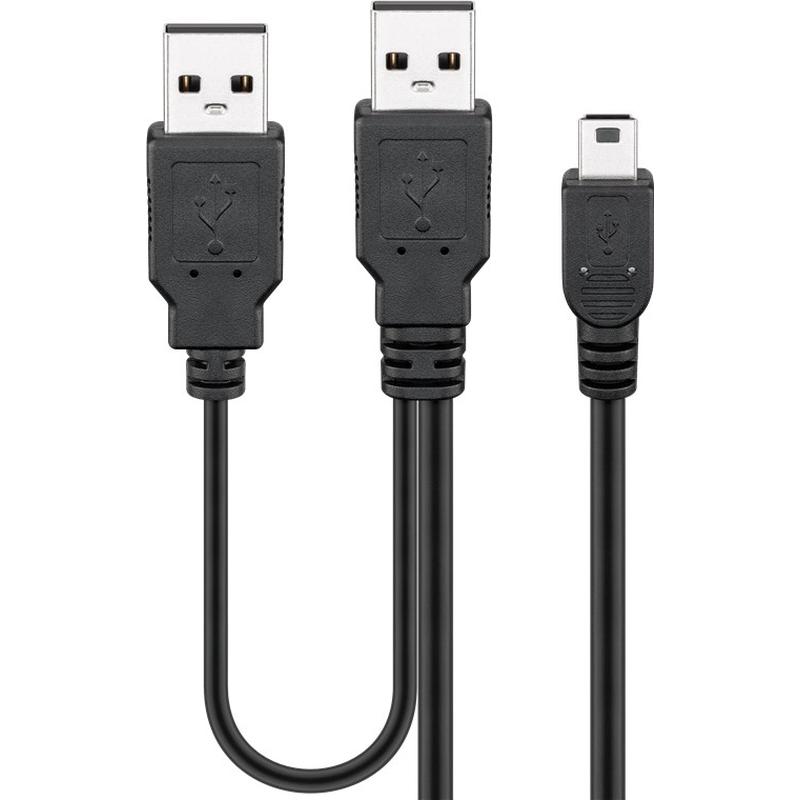 Goobay Mini USB YCable 0.6m Black