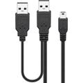 Goobay Mini USB Y-Cable - 0.6m - Black