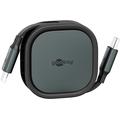 Goobay Retractable USB-C Cable - 1m, 15W - Black