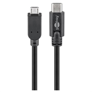 Goobay USB-C to Micro-USB OTG Cable - 0.6m - Black