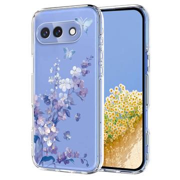Google Pixel 10a Floral Pattern TPU Case - Purple