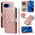 Google Pixel 10a Luxury Quilted Wallet Case - Rose Gold