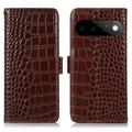 Google Pixel 11 Pro Crocodile Series Wallet Leather Case with RFID - Brown