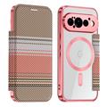 Google Pixel 11 Pro Stylish Magnetic Flip Case with RFID Card Slots - Pink