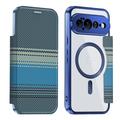 Google Pixel 11 Pro XL Stylish Magnetic Flip Case with RFID Card Slots - Blue